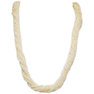21 Rows White Color Glass Bead Necklace