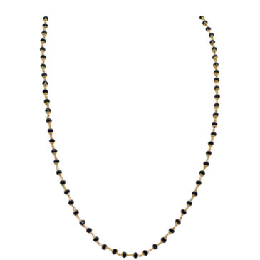 Black onyx Color Cubic Zirconia Beads Necklace (Gold Plated)