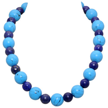 Turquoise & Lapis Lazuli Gemstone Beads Necklace