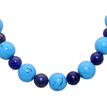 Turquoise & Lapis Lazuli Gemstone Beads Necklace