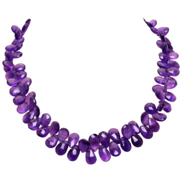 Amethyst Gemstone Pear Shape Beads Necklace