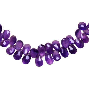 Amethyst Gemstone Pear Shape Beads Necklace
