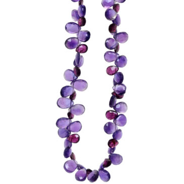 Garnet & Amethyst Gemstone Pear Shape Beads Necklace