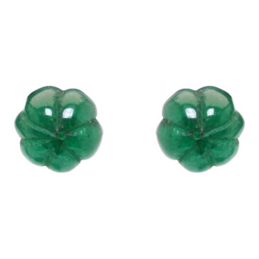 Emerald Gemstone Earrings Made In .925 Sterling Silver