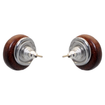 Rose Wood Earrings Made In .925 Sterling Silver