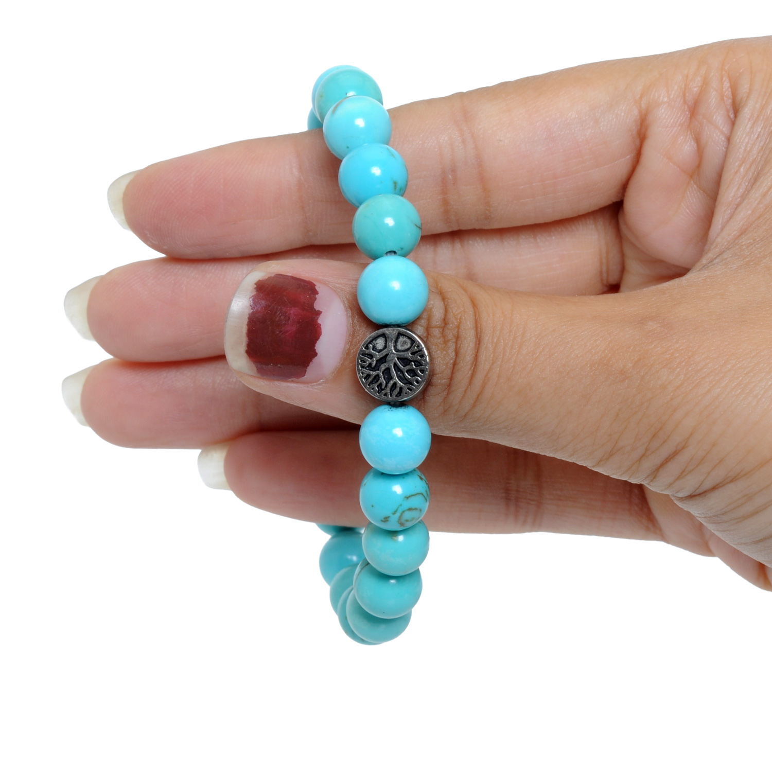 Blue Magnesite Turquoise Bracelet Men & Women (Unisex) - Image 4