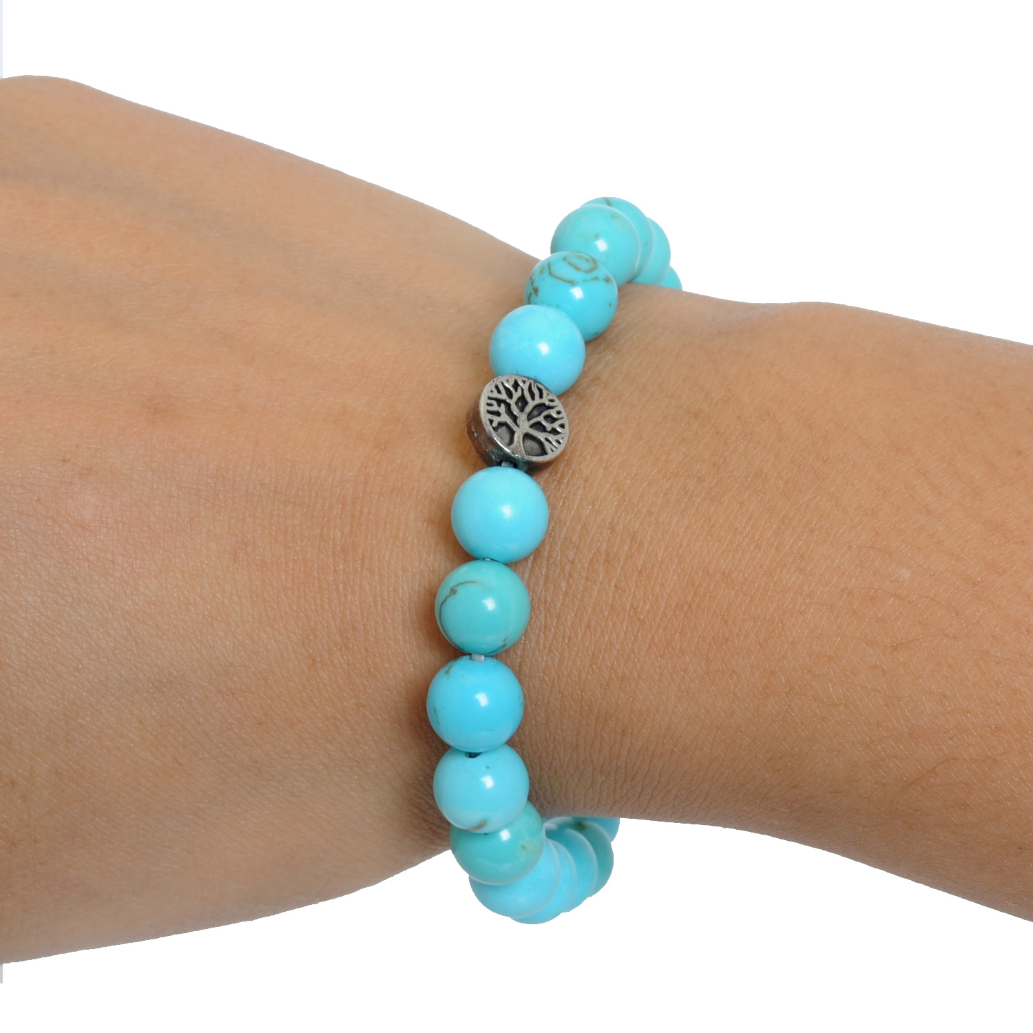 Blue Magnesite Turquoise Bracelet Men & Women (Unisex) - Image 3