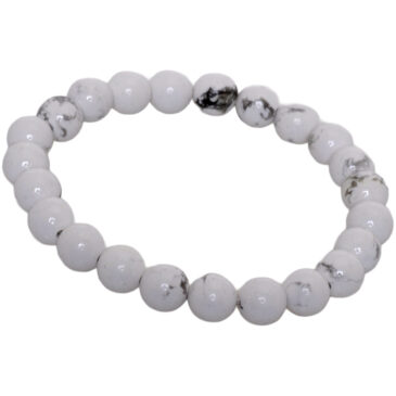 Natural Howlite Bracelet 8mm Men & Women (Unisex)