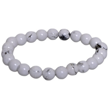 Natural Howlite Bracelet 8mm Men & Women (Unisex)