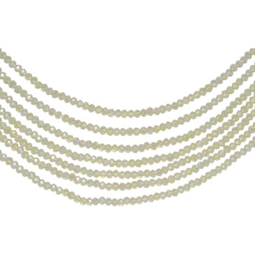 7 Rows Lemon Topaz Color Cubic Zirconia Bead Necklace