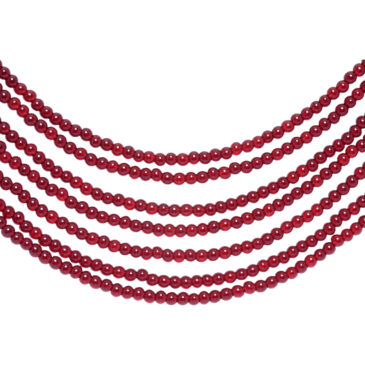 7 Rows Red Garnet Color Cubic Zirconia Bead Necklace