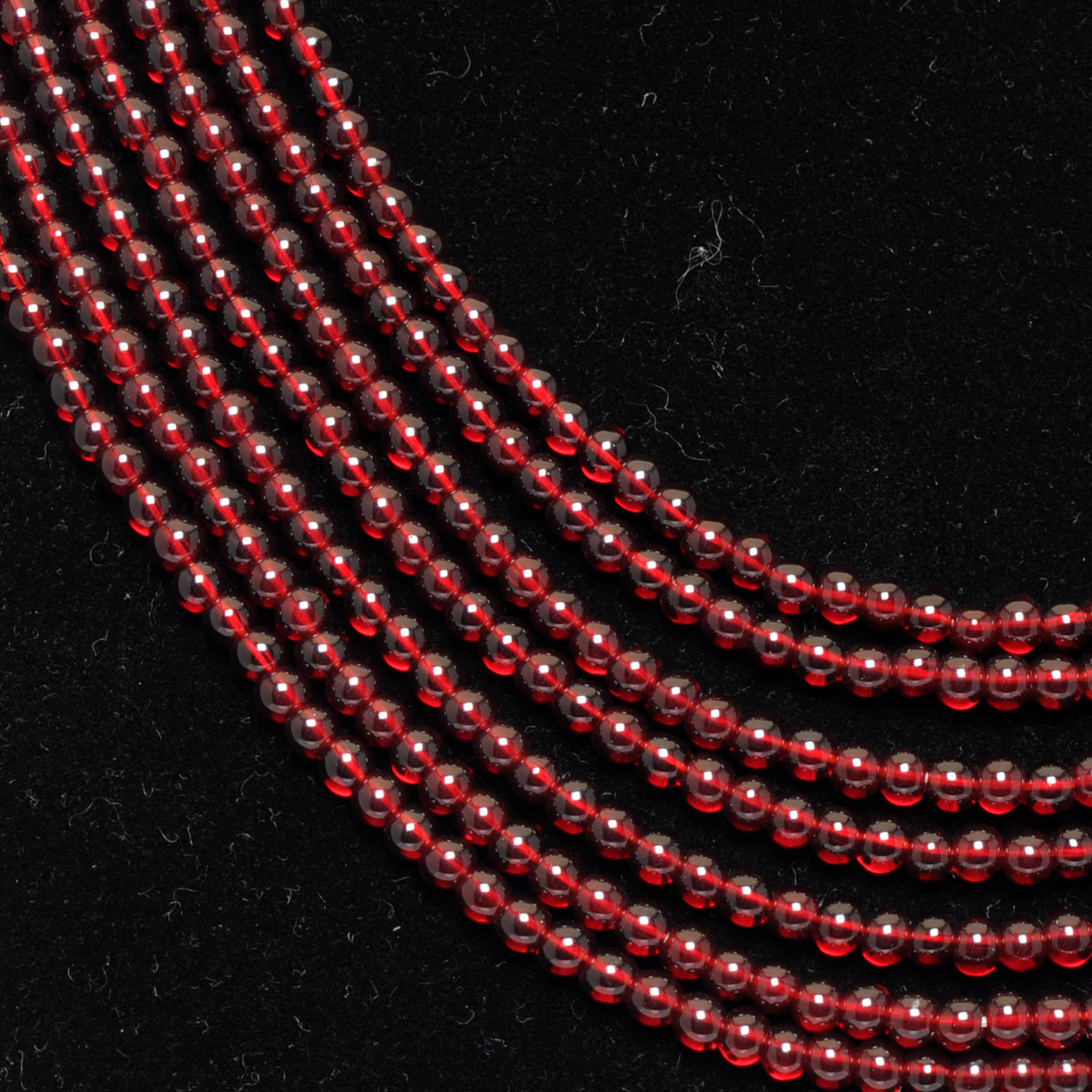 7 Rows Red Garnet Color Cubic Zirconia Bead Necklace - Image 5