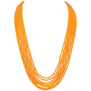 7 Rows Mandarin Color Cubic Zirconia Bead Necklace