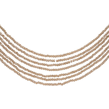 7 Rows Smoky Color Quartz Bead Necklace