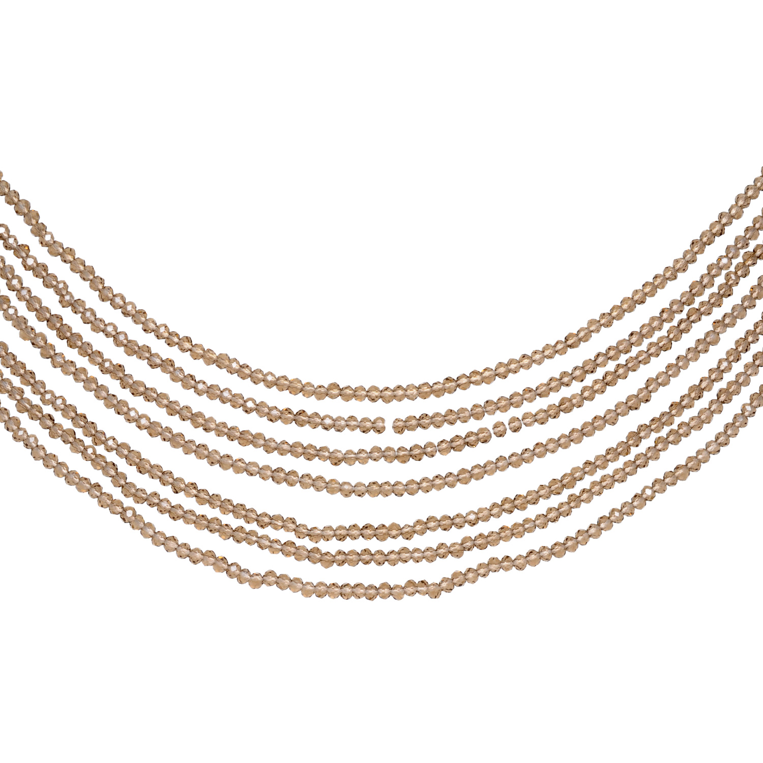 7 Rows Smoky Color Quartz Bead Necklace - Image 2