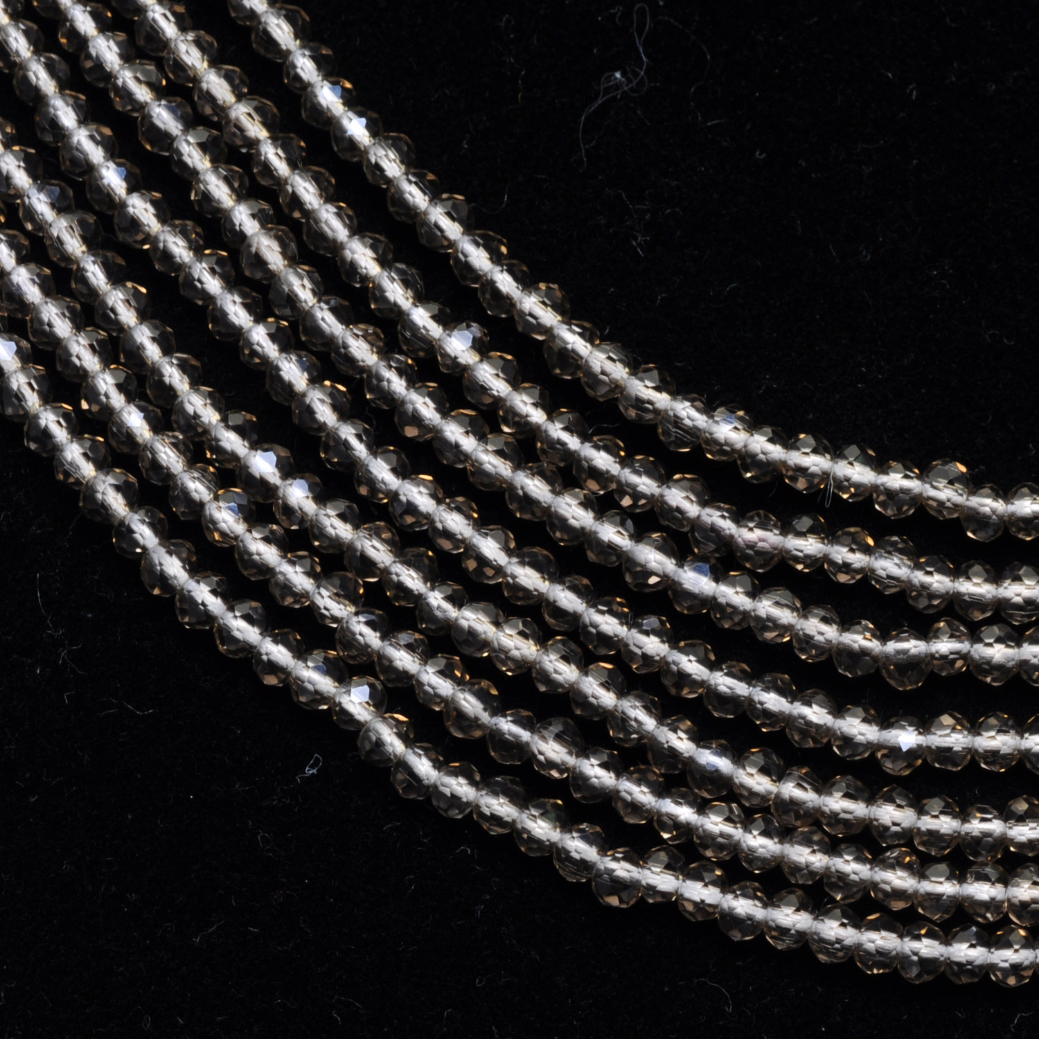 7 Rows Smoky Color Quartz Bead Necklace - Image 5