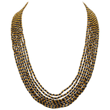 7 Rows Black & gold Pyrite Color Cubic Zirconia Bead Necklace