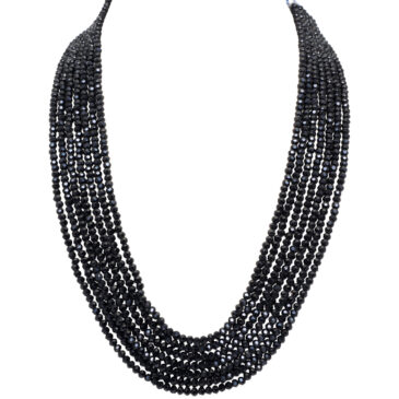 7 Rows Black Spinel Color Cubic Zirconia Bead Necklace
