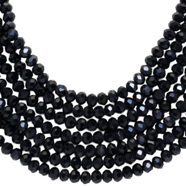 7 Rows Black Spinel Color Cubic Zirconia Bead Necklace