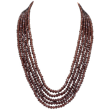 5 Rows Smoky Color Cubic Zirconia Bead Necklace