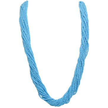 21 Rows Turquoise Blue Color Glass Bead Necklace