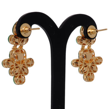 Moissanite Rose Cut Polkies Studded Gold-Plated Earrings