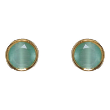 Green Chalcedony Stone Studded Tops Earrings